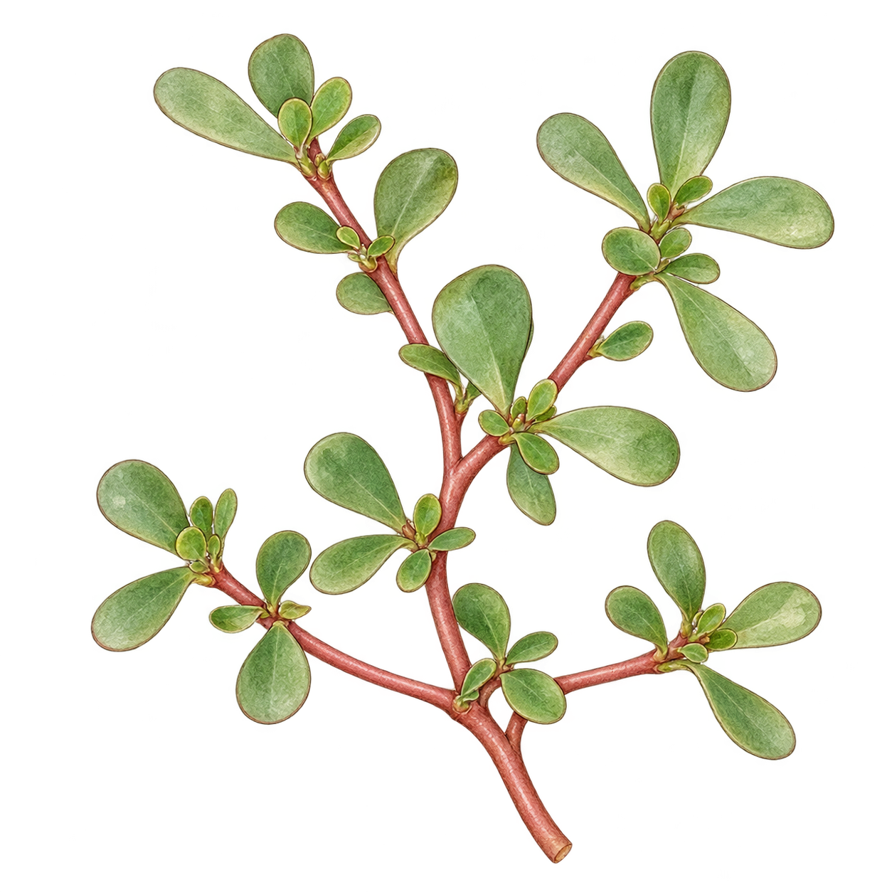 Portulaca oleracea botanical illustration